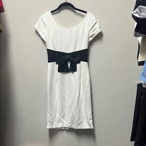 Helene Berman White Dress with Black Bow